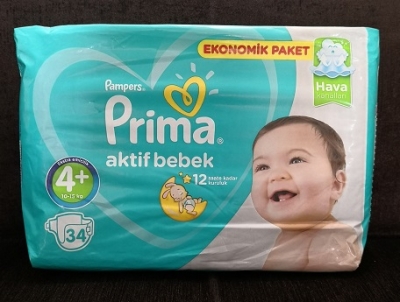 پوشک پریما پمپرز ترک سایز 4+ _ 34تایی